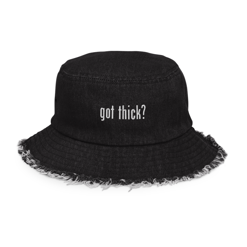 GT? Distressed Denim Bucket Hat