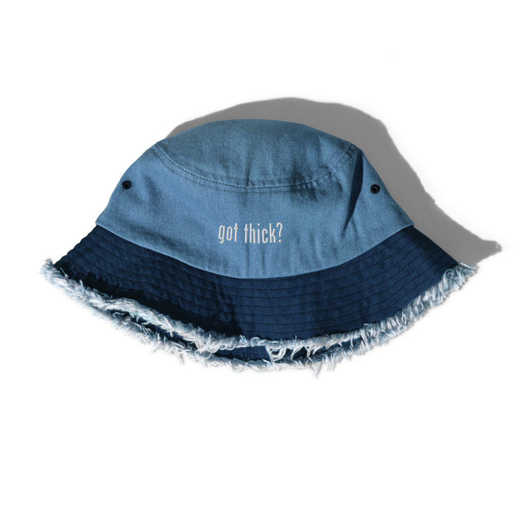 GT? Distressed Denim Bucket Hat