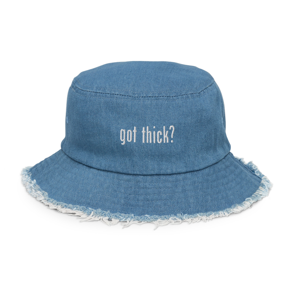 GT? Distressed Denim Bucket Hat